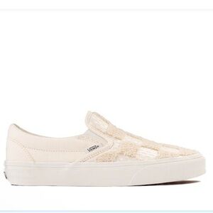 Vans Classic Slip-On Tufted Checkerboard Skate Shoe - Marshmallow